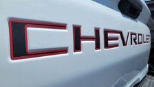 Tailgate raised matte letters compatible with CHEVROLET COLORADO 21-22 red outli picture