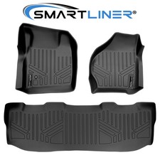 SMARTLINER All Weather Floor Mats Liner for Super Duty Crew Cab 1999-2007 Black picture