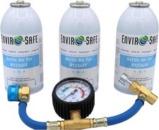ENVIRO-SAFE Arctic Air for R1234YF Systems, (3 Cans) 4oz +Charging Gauge Hose picture