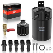 Universal Oil Catch Can Kit Reservoir Baffled Tank with Breather Filter Aluminum picture