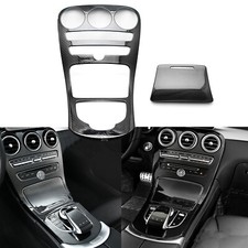 For Mercedes C Class W205 Carbon Fiber Style Console Gear Shift Frame Panel Trim picture