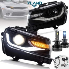 VLAND 2X LED Projector Headlights + 2X Bulb For Chevrolet Chevy Camaro 2014 2015 picture
