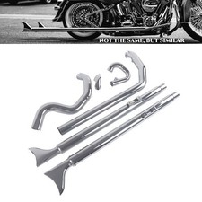 SHARKROAD 2-2 Fishtail Exhaust Systems Set for Softail 2000-2017 Models New picture