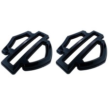 2Pcs Set Gloss Black Double Layer CVO Custom Tank Emblems Badges 5 or 6 Gal picture
