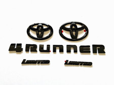 Overlay  New 2014-2024 Toyota 4Runner Limited Gloss Black OUT Emblem Kit 5 PCS picture