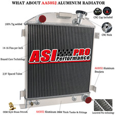 3 ROWS ALUMINUM RADIATOR FOR 1928~1932 Ford Chopped Hot Rod Chevy V8 Engines. picture