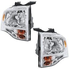 Chrome Housing Amber Corner Headlight Headlamps For 2007-2014 Ford Expedition picture