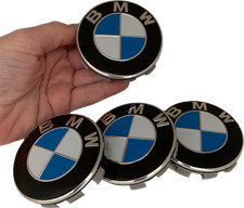 4pcs Classic White Blue 68mm Wheel Center Caps Logo Hubcap BMW 3 5 Series X3 X5 picture