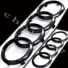 Audi Q5 Carbon Fibre Rings Front Grille & Badge Rear Emblem OEM Set RSQ5 SQ5 picture