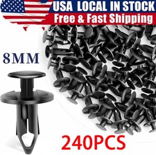 240PCS 8mm Bumper Clips Retainer Auto Car Plastic Rivets Fastener Fender Push picture