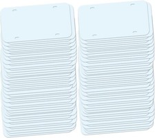 100 Pack WHITE Plastic License Plate Blank 12x6 .5mm  USA picture