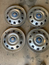 4  15” Airstream Original Aluminum Hubcaps used Red Blue White Middle 1975-1986 picture
