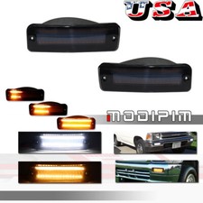 Smoke Amber & White LED Signal Lights Pair For 89-95 Toyota Pickup 90-91 4Runner picture