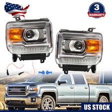 For 2014-2018 GMC Sierra 1500 15-19 2500 3500HD W/LED DRL Headlights Projector picture