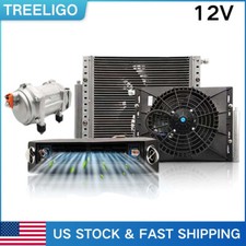 12V Car Air Conditioner Under Dash Evaporator & Electric AC Compressor 12000 BTU picture