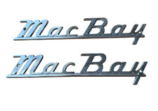 Vintage Mac Bay Boat Emblems Pair 8.75