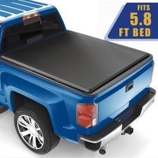 5.8FT Soft Roll-Up Tonneau Cover Bed For 2007-2026 Silverado Sierra 1500 picture