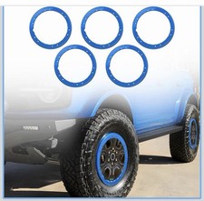5X Blue Bead Lock Wheel Trim Rings Kit For 2021-2026 Ford Bronco Beauty Rings picture