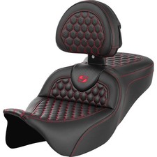 Saddlemen Road Sofa HC Seat w/ Rest Red 808-07B-189B4 for 08-23 Harley Touring picture
