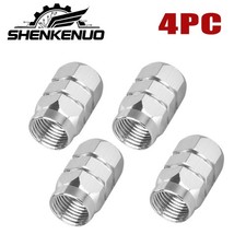 4PC Silver Aluminum Tire/Rim Valve Stem/Wheel Dust Cover Caps US Stock picture