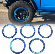 5X Blue Bead Lock Wheel Trim Ring Kit For 2021-2026 Ford Bronco Beauty Rings picture