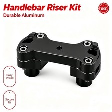 Black 1.25” Handlebar Riser Top Clamp Kit 1.5