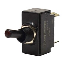 Carling Boat On/Off/On Toggle Switch 1626R | 12V Red Lit 5-Spade picture