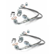Front and Rear Stainless Steel Braided Brake Hose Kit For Jeep Wrangler JK 07-18 picture
