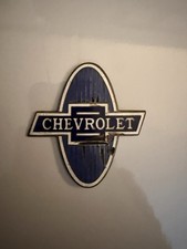 VINTAGE 1920s CHEVROLET ENAMEL PORCELAIN RADIATOR BADGE EMBLEM picture