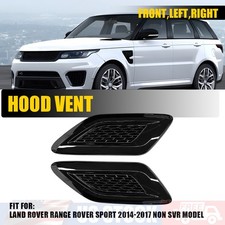 2x Front Hood Vent Air Grille Cover Set For Range Rover Sport 14-17 Glossy Black picture