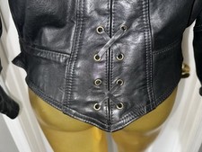 Classic Leather Riverside Ca  Black Motorcycle Jacket Women's Size L Large picture