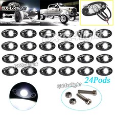 24x White LED Rock Lights Underbody Trail Rig Glow Lamp Offroad SUV Pickup Truck picture