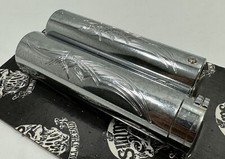 SIMMS BAY AREA CUSTOM CYCLES CHROME TRIBAL BILLET HANDLEBAR GRIPS HARLEY 1 INCH picture
