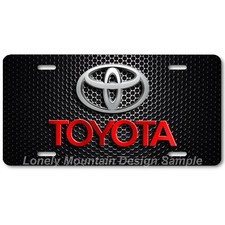 Toyota Novelty Auto License Plate/Tag - Gray/Red/Mesh Image on FLAT Aluminum picture