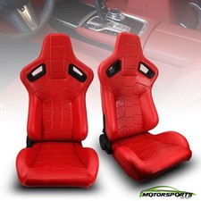 Reclinable Red PVC Main Side Design Racing Seats Car Seats W/Slider picture