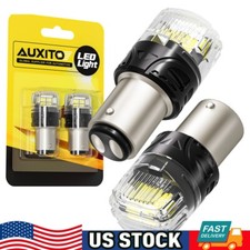 2x 1157 AUXITO 2057 Turn LED Brake Signal Reverse Parking Light White Bulb D picture