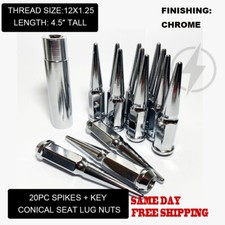 FIT SUZUK SUBAR BRZ WRX FORESTER OUTBACK LEGACY SPIKE LUG NUT 12x1.25 CHROME 20 picture