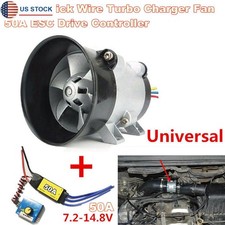 12V Car Electric Turbo Supercharger Kit Air Intake Fan Boost w/50A Brushless ESC picture