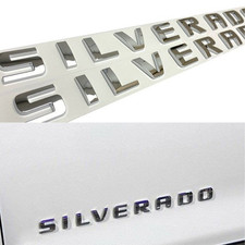 2pcs Side Door Emblem For 2007-18 Silverado 1500 Letter Chrome Replacement Badge picture