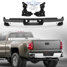 For 14-18 Chevy Silverado GMC Sierra 1500 Chrome Rear Step Bumper W/ Sensor Hole picture