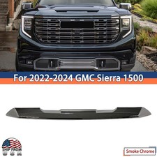 For 2022-2024 GMC Sierra 1500 Front Upper Top Grille Molding Trim Smoke Chrome picture