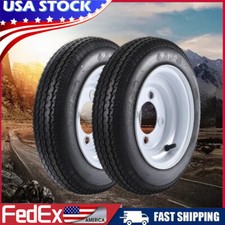 2PACK 4.80-8 Trailer Tires with Rims 4.80x8 480-8 6PR Load Range C, 4 Lug on 4