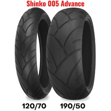 New Shinko 005 Advance Motorcycle Tire Set Front Rear 120 + 190/50 Radial 17