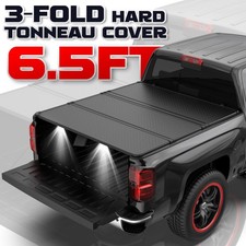 6.4FT 6.5FT 3-Fold Hard Tonneau Cover for 2002-2025 26 Dodge Ram 1500 2500 3500 picture