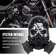 New Aluminum Skull Air Cleaner Filter Intake Kit For M8 Cruiser Models 2018-2024 picture