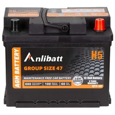 Car AGM Battery Group 47 H5 680CCA 12V 60Ah 100RC Start Stop Rechargeable picture
