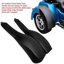 PU Leather Flame Rear Trike Fender Bra for Harley Tri Glide Ultra Classic, Black picture