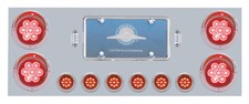 Rear Stainless Center Tail Panel w/ Red LED Lights, Red Lenses - Semi Trucks  picture