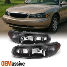 Fit 97-05 Buick Century/Regal Black Replacement Headlights Headlamps L + R picture