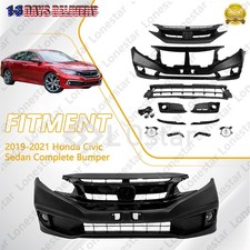 New Complete Front Bumper Kit W/ Fog Light For 2019 2020 2021 Honda Civic Sedan picture
